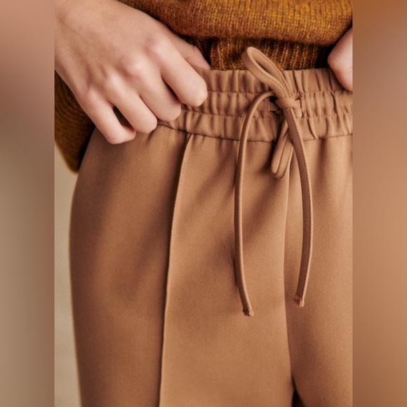 🆕Sézane Bruce Trousers In Camel - Picture 3 of 16
